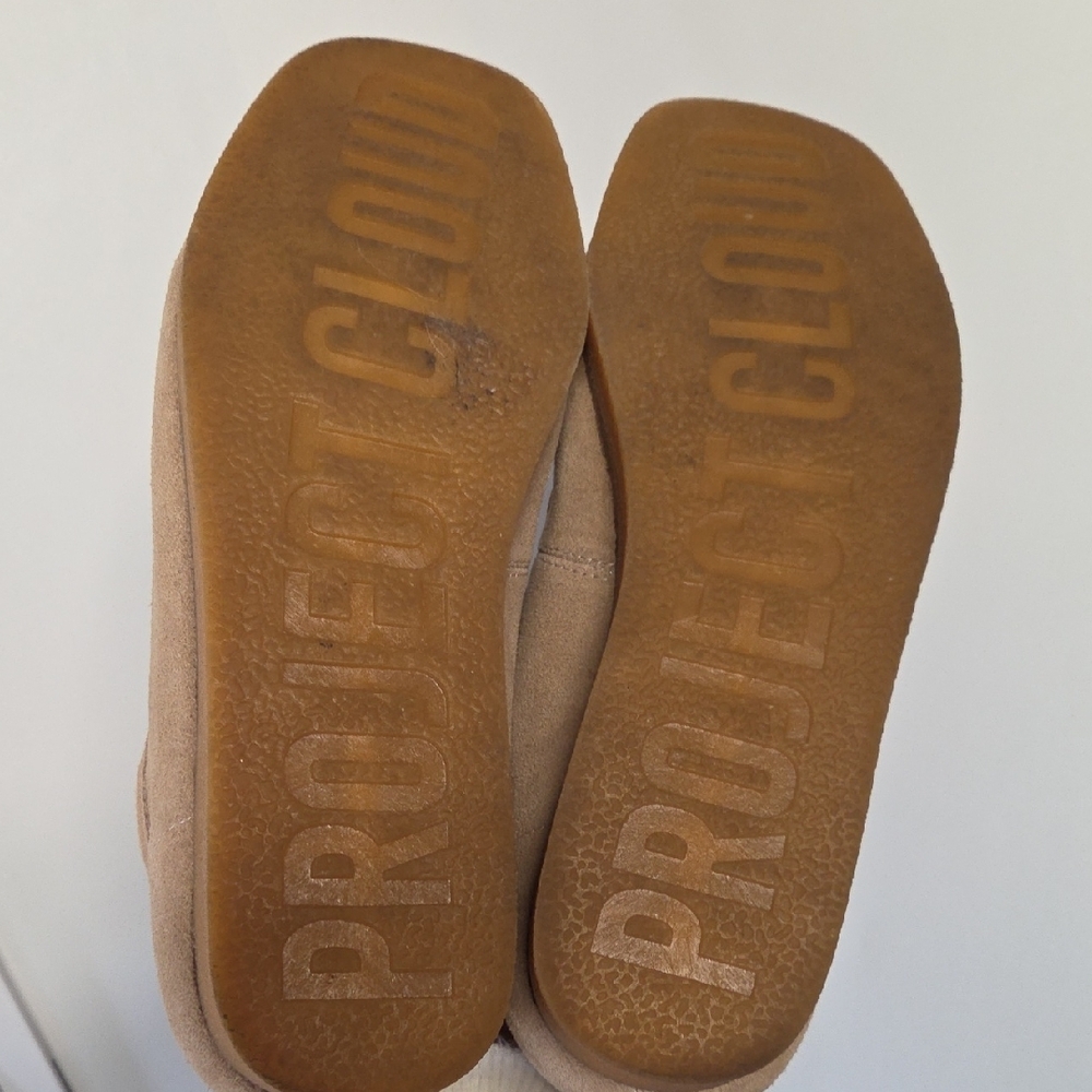 Project Cloud Women’s Suede Tie Loafers in Light Beige Size 9 - Picture 5 of 6